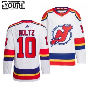 Barn Ishockey New Jersey Devils tröja Alexander Holtz 10 Adidas 2022-23 Vit Reverse Retro 2.0 Authentic